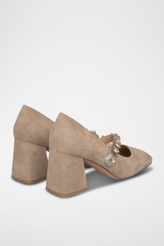 ##Babies à talons en nubuck - Beige
