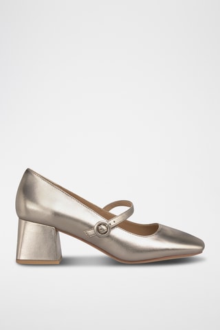 Babies à talons en cuir verni - Noir