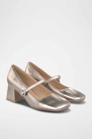 Babies à talons en cuir verni - Noir