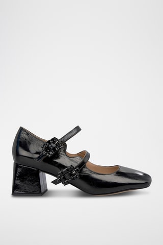 Scarpe baby con tacco in pelle - Nero