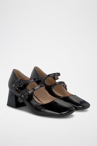 Scarpe baby con tacco in pelle - Nero