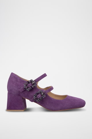 Babies à talons en nubuck - Violet