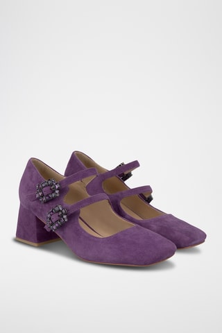 Babies à talons en nubuck - Violet