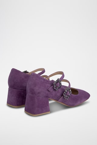 Babies à talons en nubuck - Violet