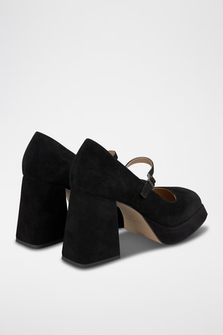 Babies à talons en nubuck - Noir