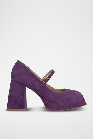 Babies à talons en nubuck - Violet