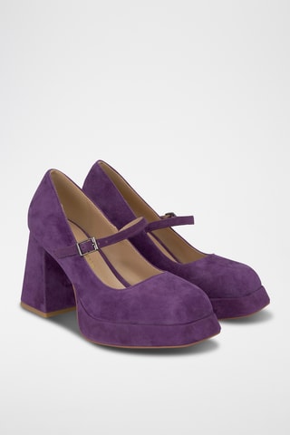 Babies à talons en nubuck - Violet