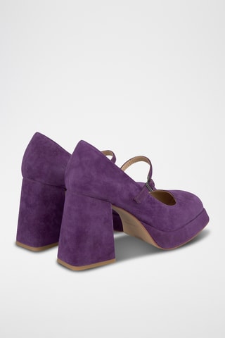 Babies à talons en nubuck - Violet