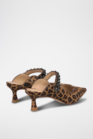 ##Mules à talons en nubuck - Camel