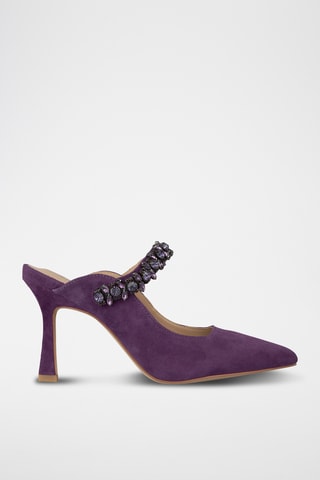 ##Mules à talons en nubuck - Violet