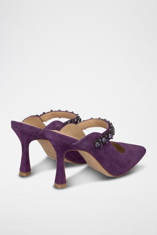 ##Mules à talons en nubuck - Violet