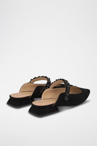 ##Mules en nubuck - Noir