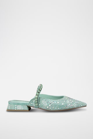 ##Mules en nubuck - Vert d’eau
