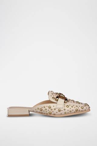 ##Mules en cuir - Beige