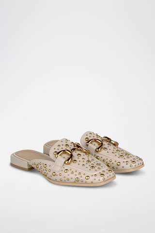##Mules en cuir - Beige