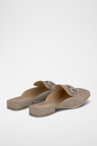 ##Mules en nubuck - Taupe