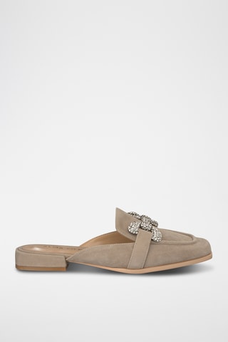 ##Mules en nubuck - Taupe