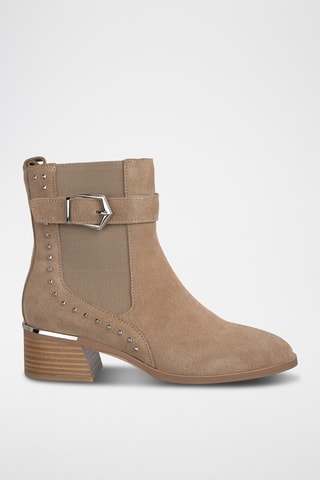 ##Bottines en nubuck - Beige