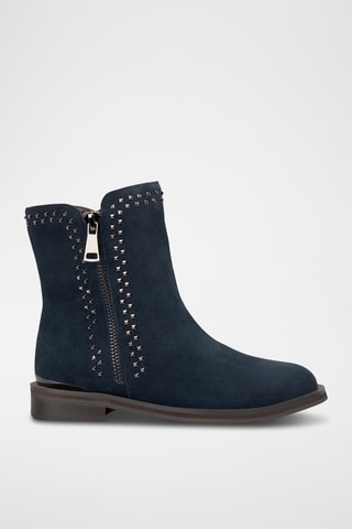 ##Bottines en nubuck - Bleu marine
