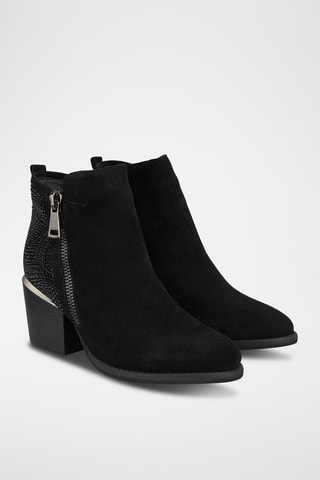 ##Bottines en nubuck - Noir