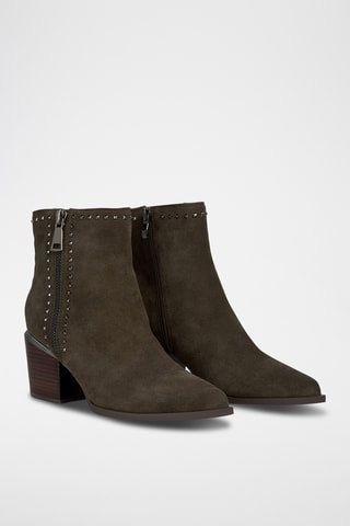 ##Bottines en nubuck - Kaki