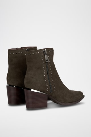 ##Bottines en nubuck - Kaki