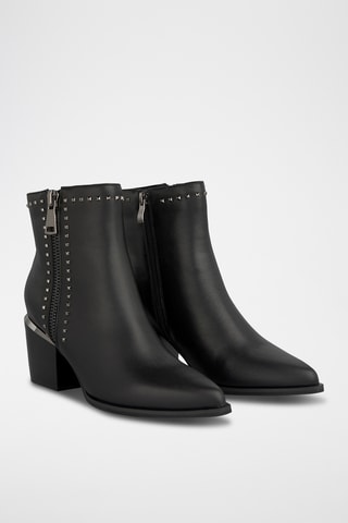 Bottines en cuir nappa - Noir