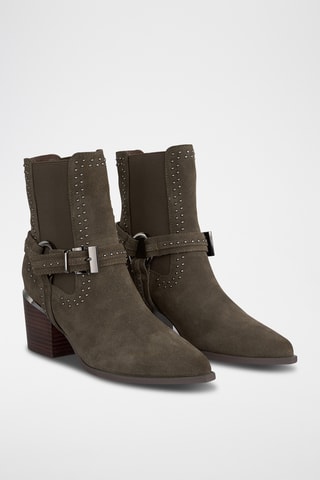 ##Bottines Chelsea en nubuck - Kaki