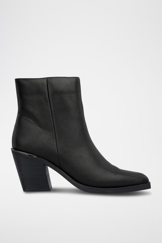 ##Bottines en cuir nappa - Noir
