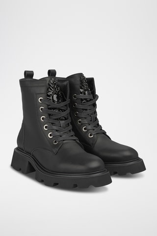 ##Bottines en cuir nappa - Noir