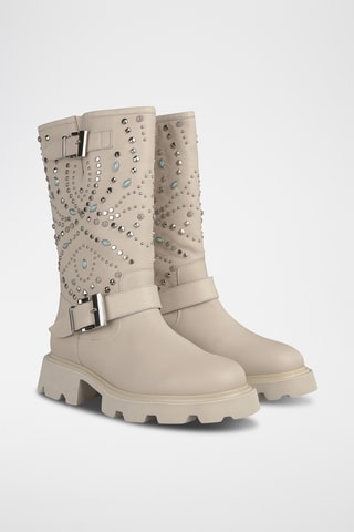 Bottes en cuir nappa - Beige