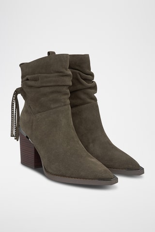 Bottines en nubuck - Kaki