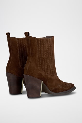##Bottines Chelsea en croûte de cuir - Camel