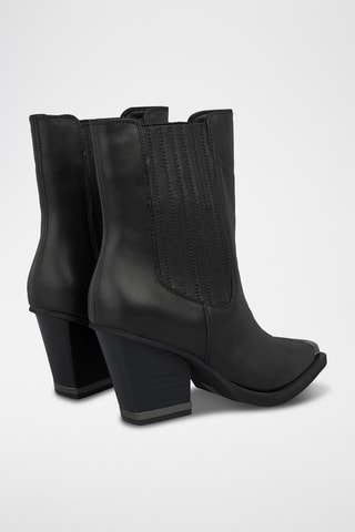 ##Bottines en cuir - Noir