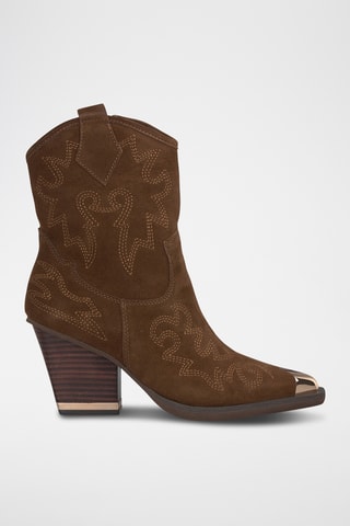 ##Bottines en nubuck - Camel