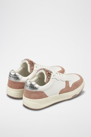 ##Baskets en cuir - Vieux rose