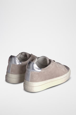 ##Baskets plateformes en nubuck - Taupe