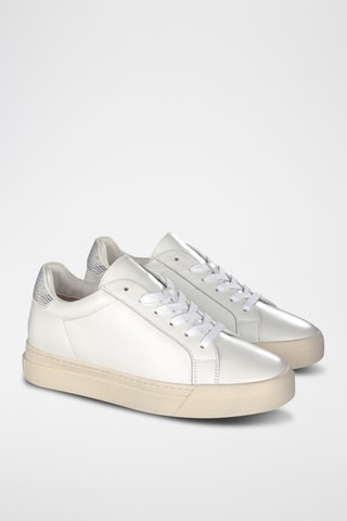 ##Baskets plateformes en cuir - Blanc
