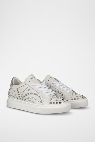 ##Baskets en cuir nappa - Blanc