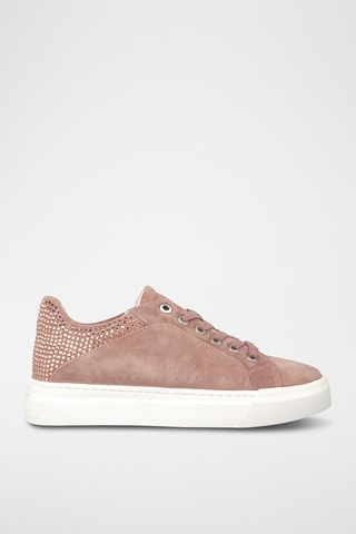 ##Baskets en nubuck - Vieux rose