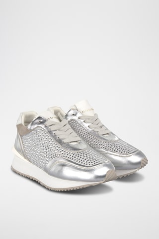 ##Baskets en cuir - Argenté