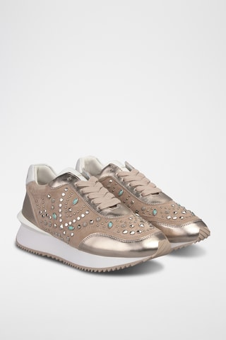##Baskets en cuir - Doré