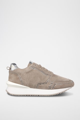 ##Baskets en nubuck - Taupe