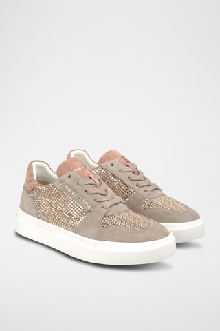 ##Baskets en nubuck - Vieux rose