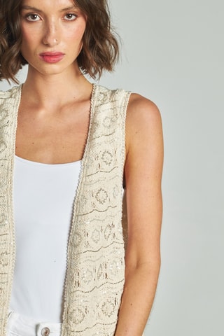 Gilet long sans manches - Ecru