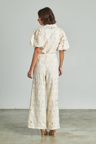 ##Pantalon droit taille haute - Blanc