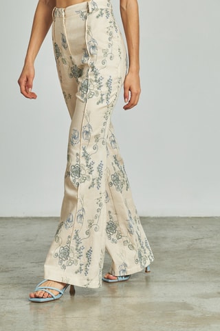 ##Pantalon taille haute - Ciel