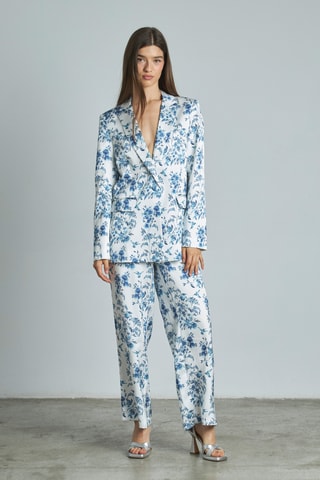 ##Pantalon droit taille haute - Ciel
