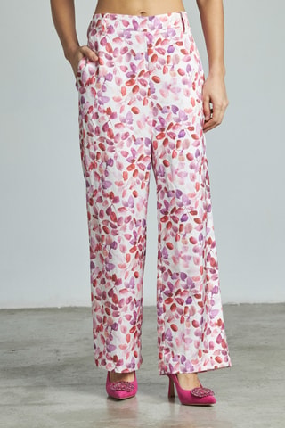 ##Pantalon droit taille haute - Rose