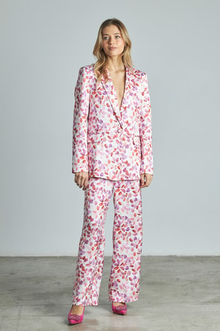 ##Pantalon droit taille haute - Rose